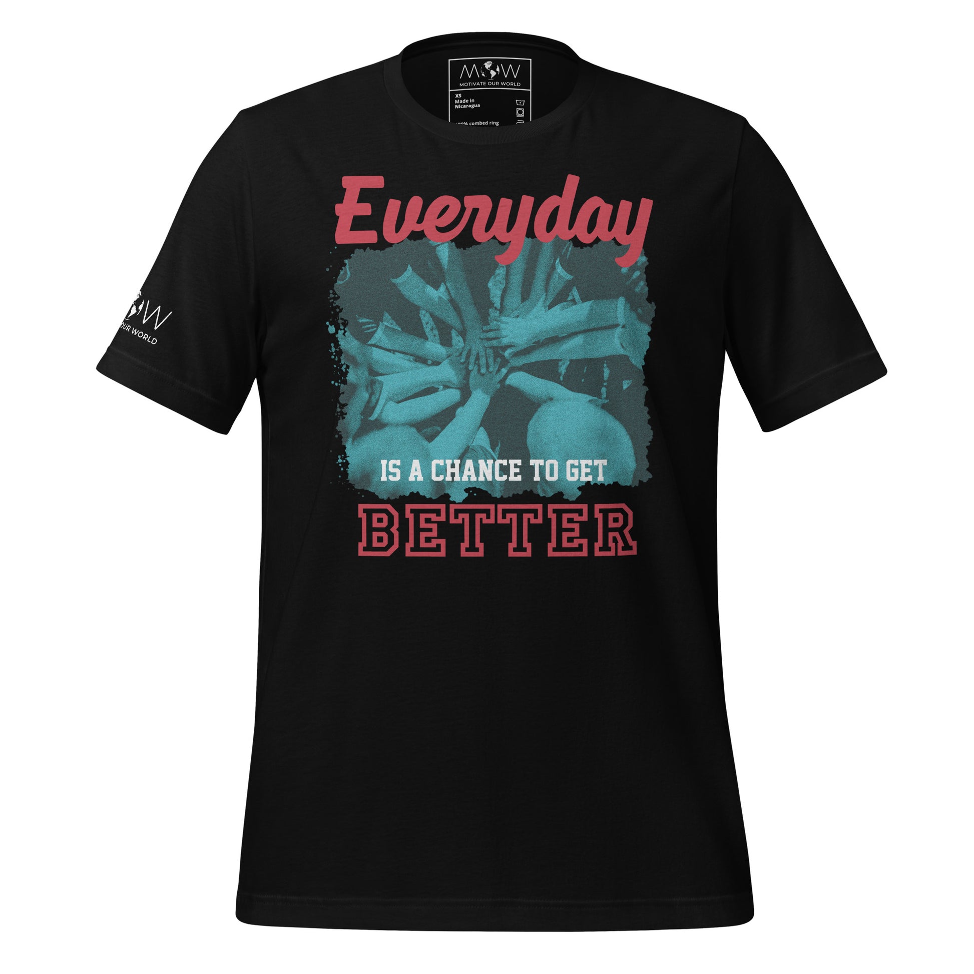 "Everyday Is a Chance to Get Better" Teamwork Men's Motivational Black T-Shirt