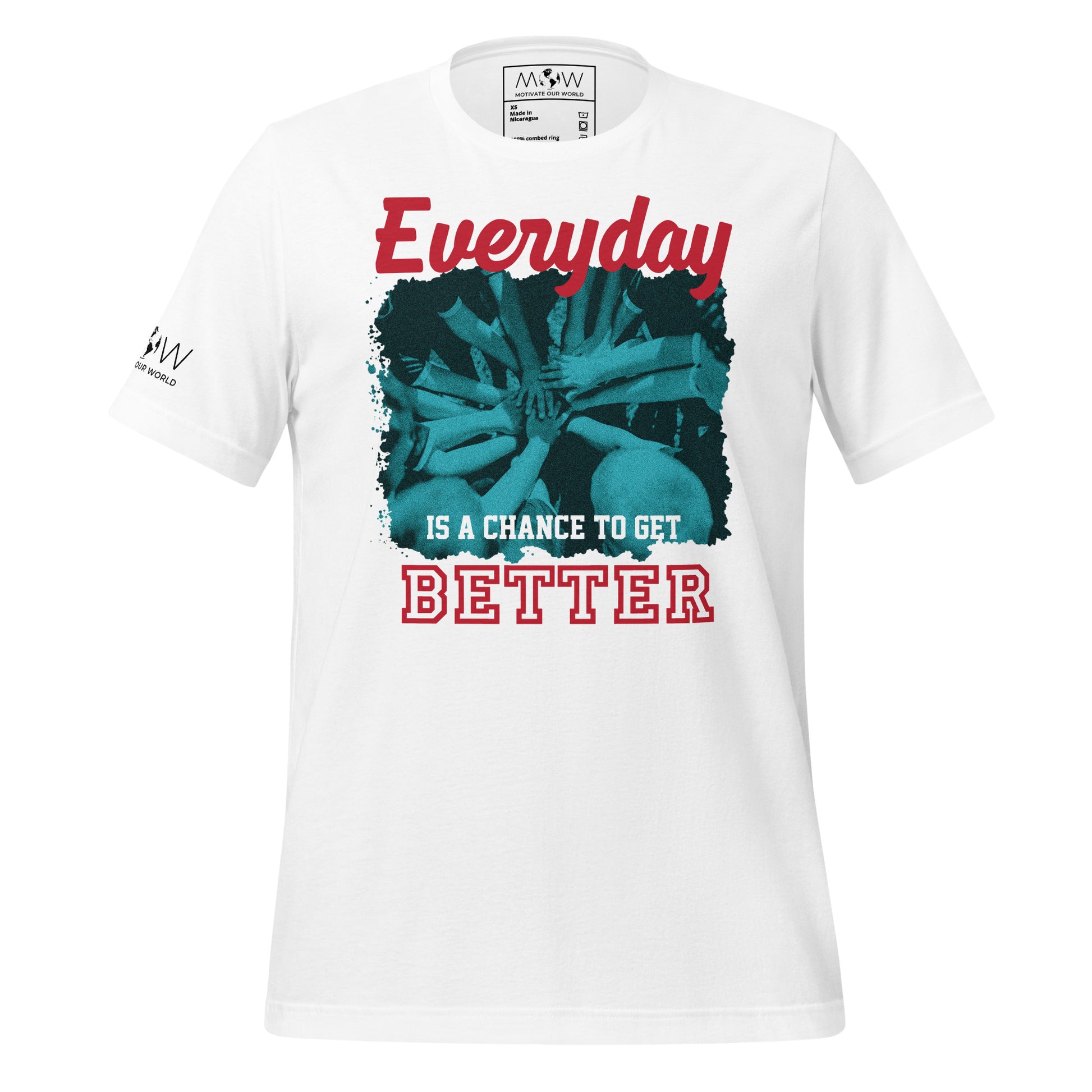 "Everyday Is a Chance to Get Better" Teamwork Men's Motivational White  T-Shirt