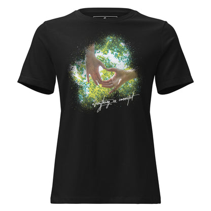 Everything Is Connected Hands Black Motivational Women’s T-Shirt
