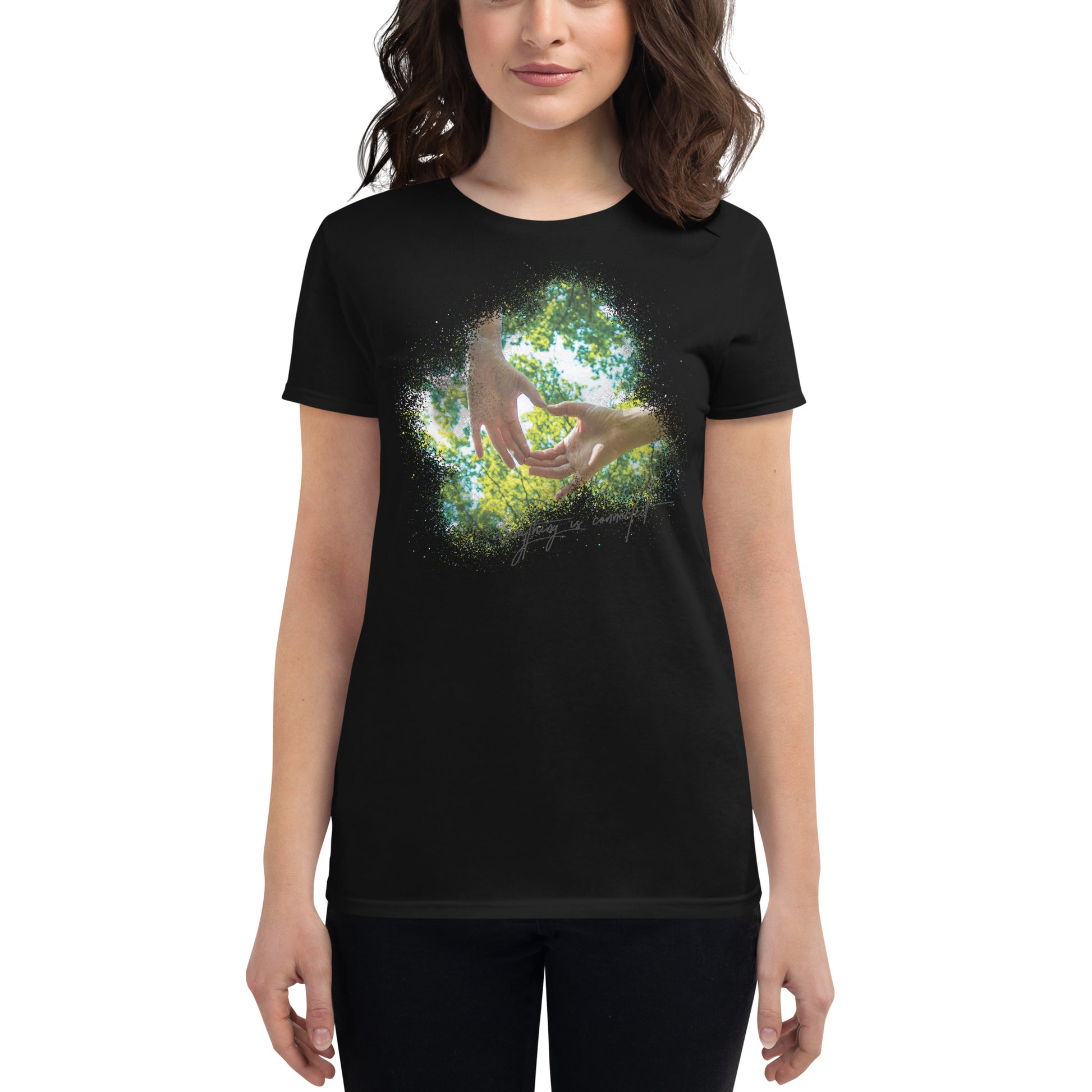 Everything Is Connected Women’s Motivational Black T-Shirt