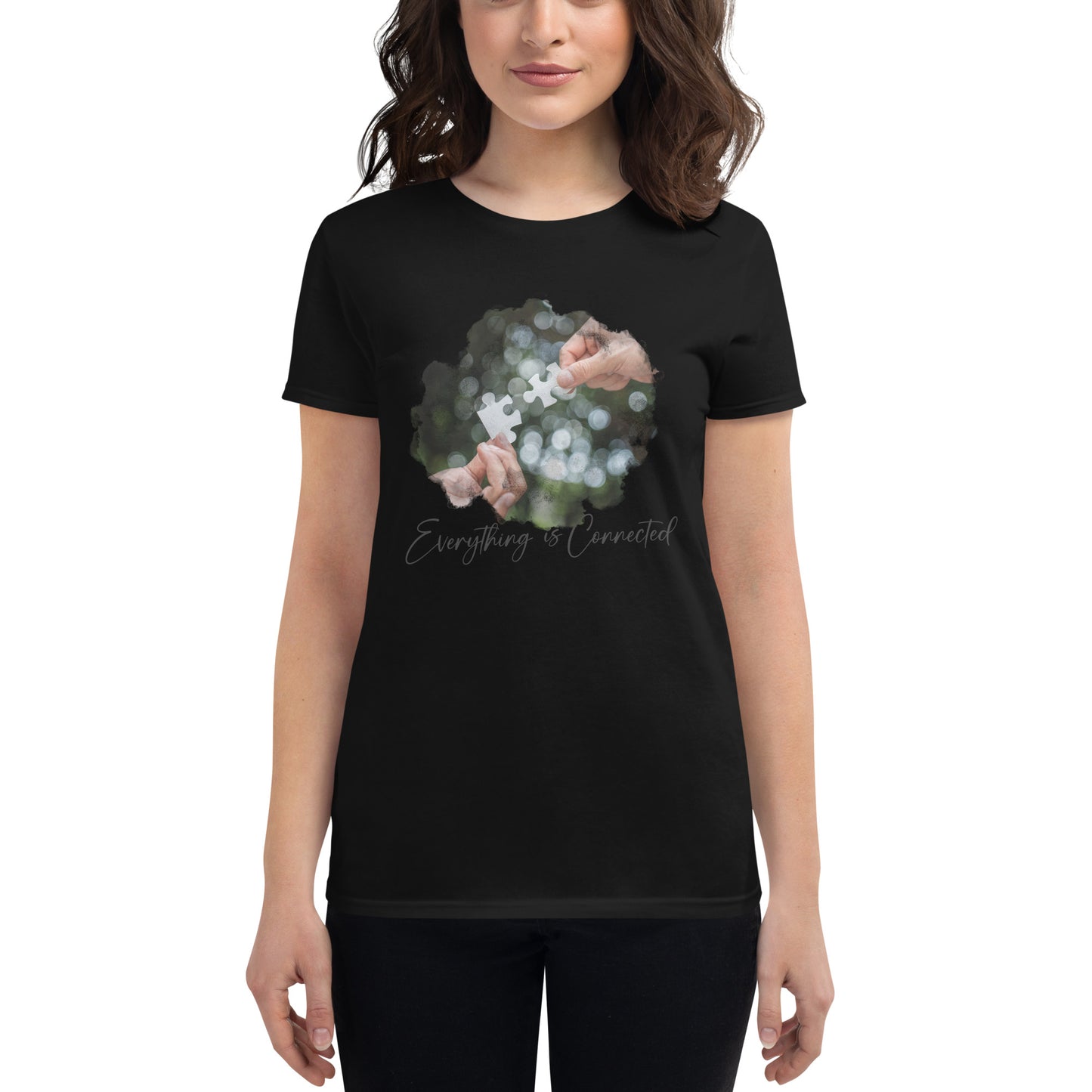 Everything Is Connected Women’s Motivational Black T-Shirt