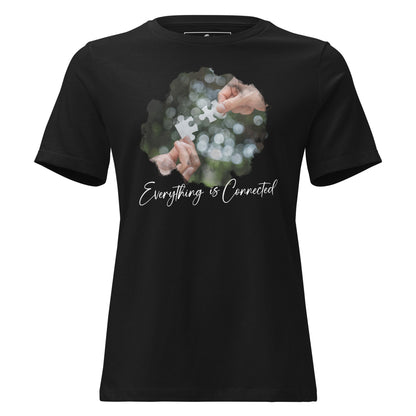 Everything Is Connected Puzzle Black Motivational Women’s T-Shirt