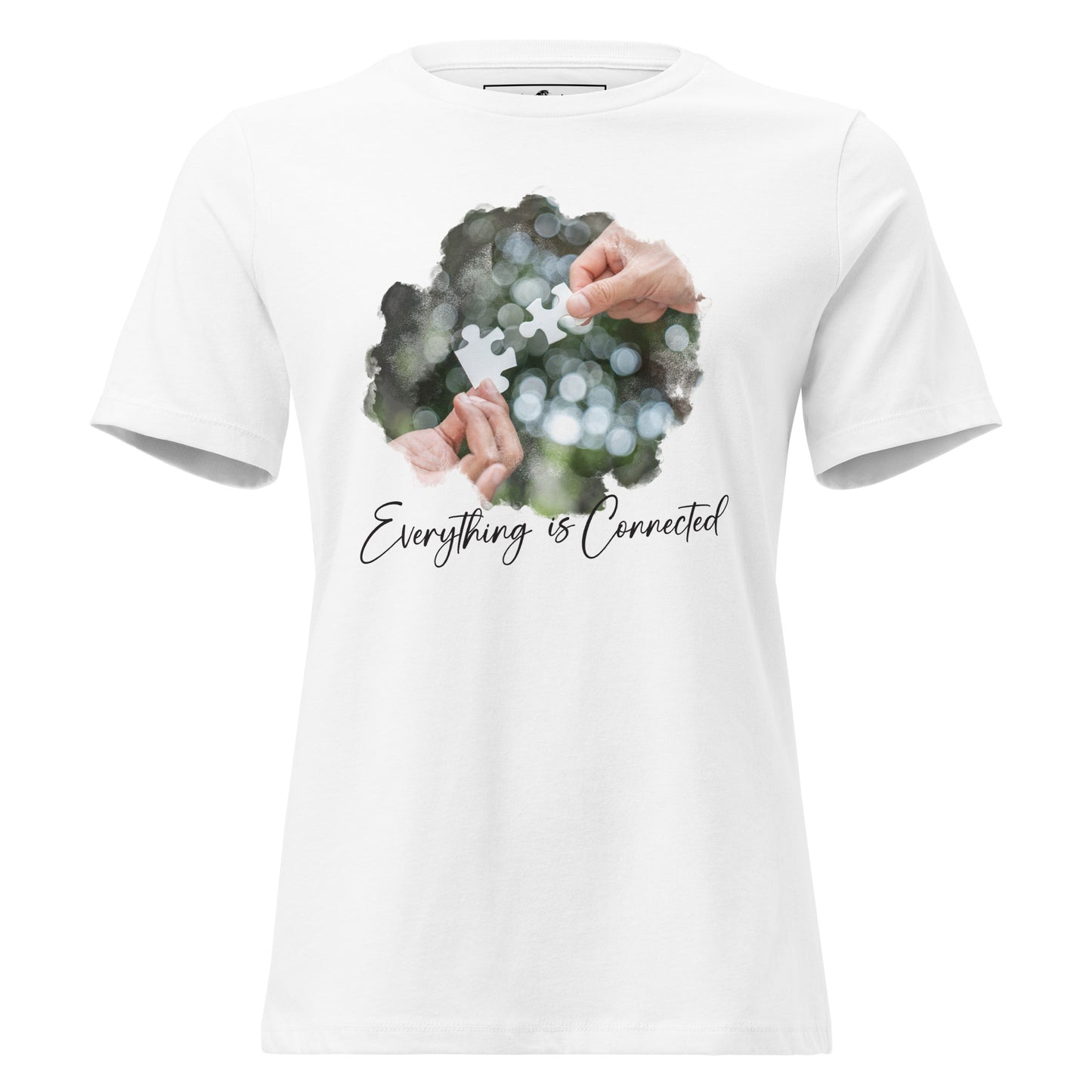 Everything Is Connected Puzzle White Motivational Women’s T-Shirt