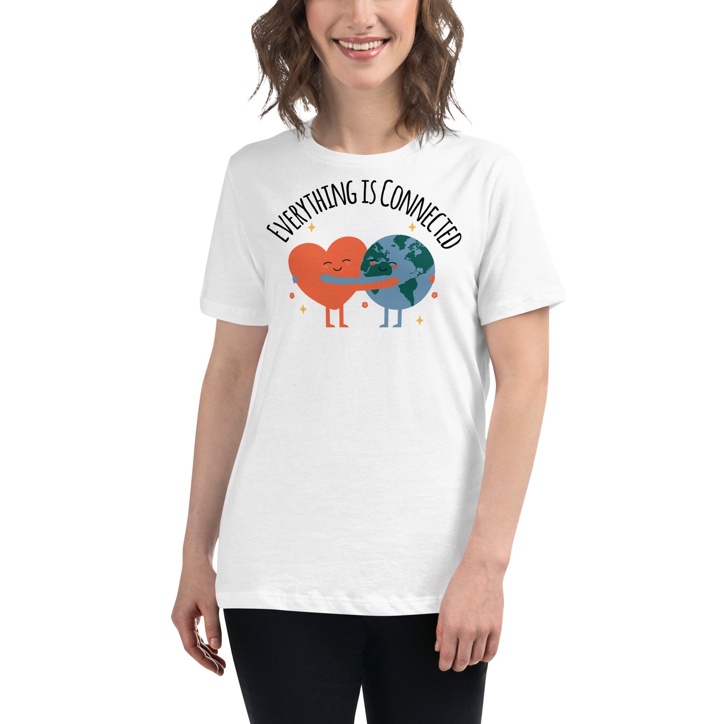 Everything Is Connected White Motivational Women’s T-Shirt Lifestyle