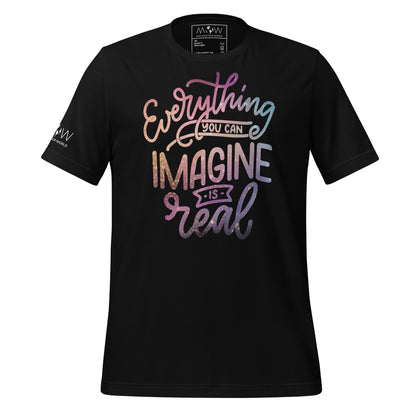 Everything You Imagine Is Real Black Motivational Men's T-Shirt