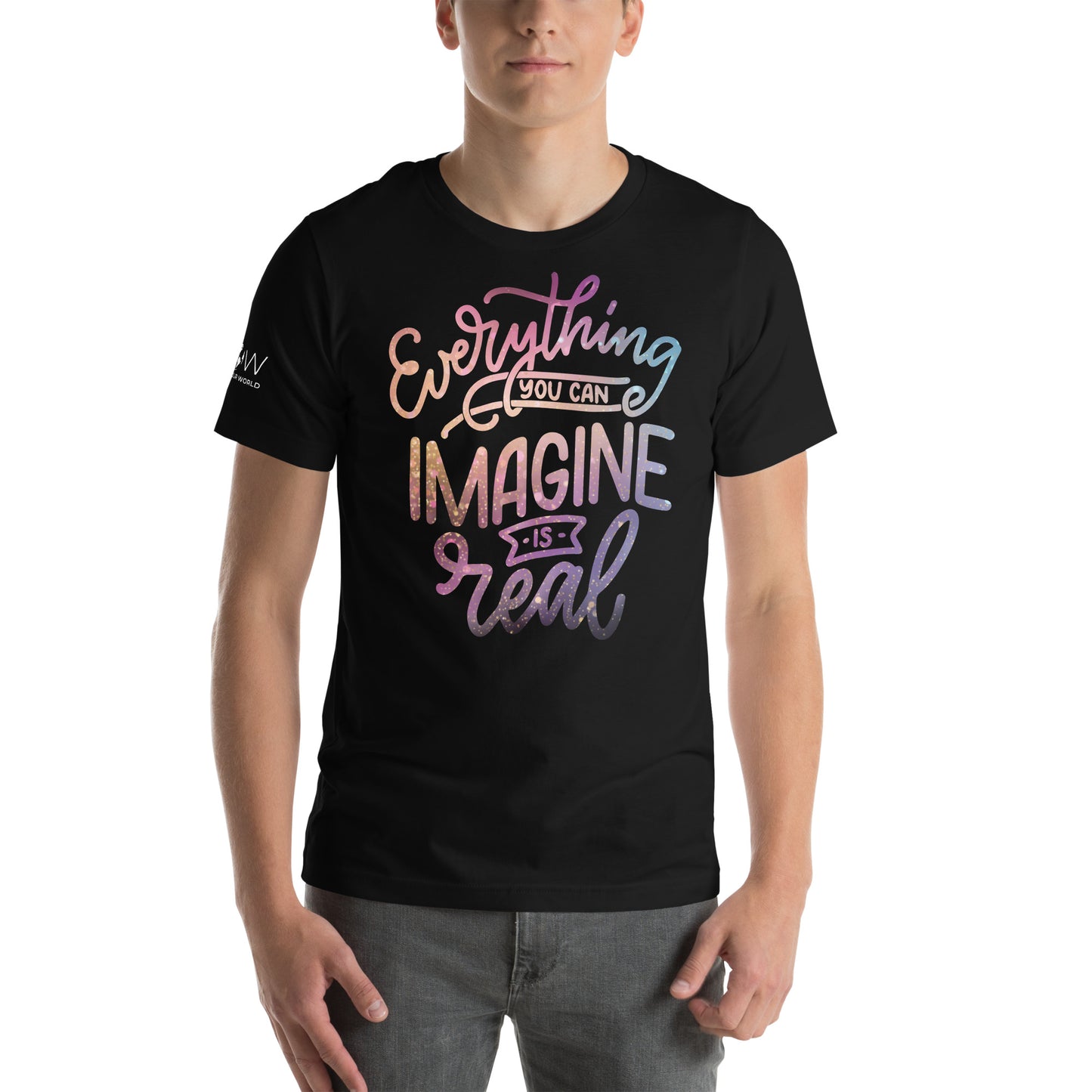 Everything You Imagine Is Real Black Motivational Men's T-Shirt