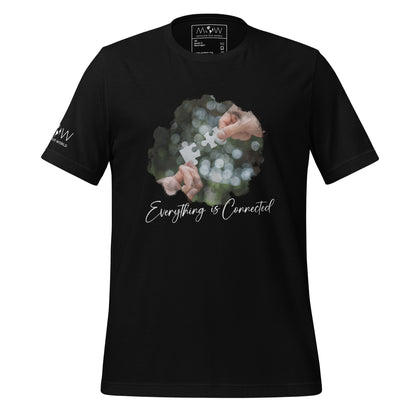 "Everything is Connected" Black Men's Motivational White T-Shirt