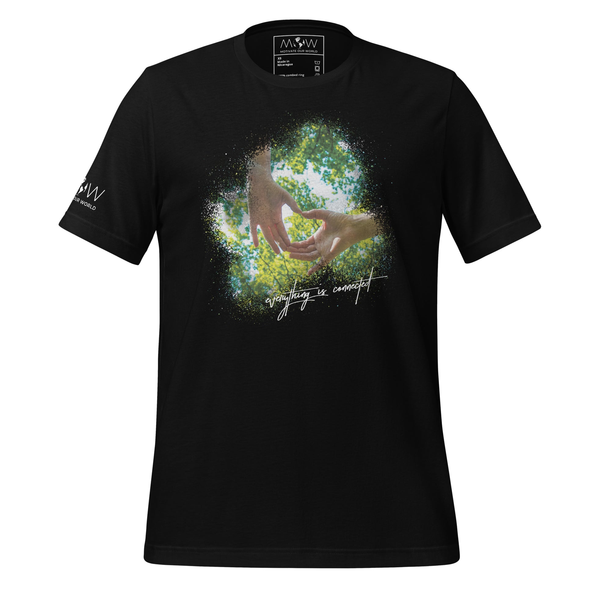 "Everything is Connected" Men's Motivational Black T-Shirt