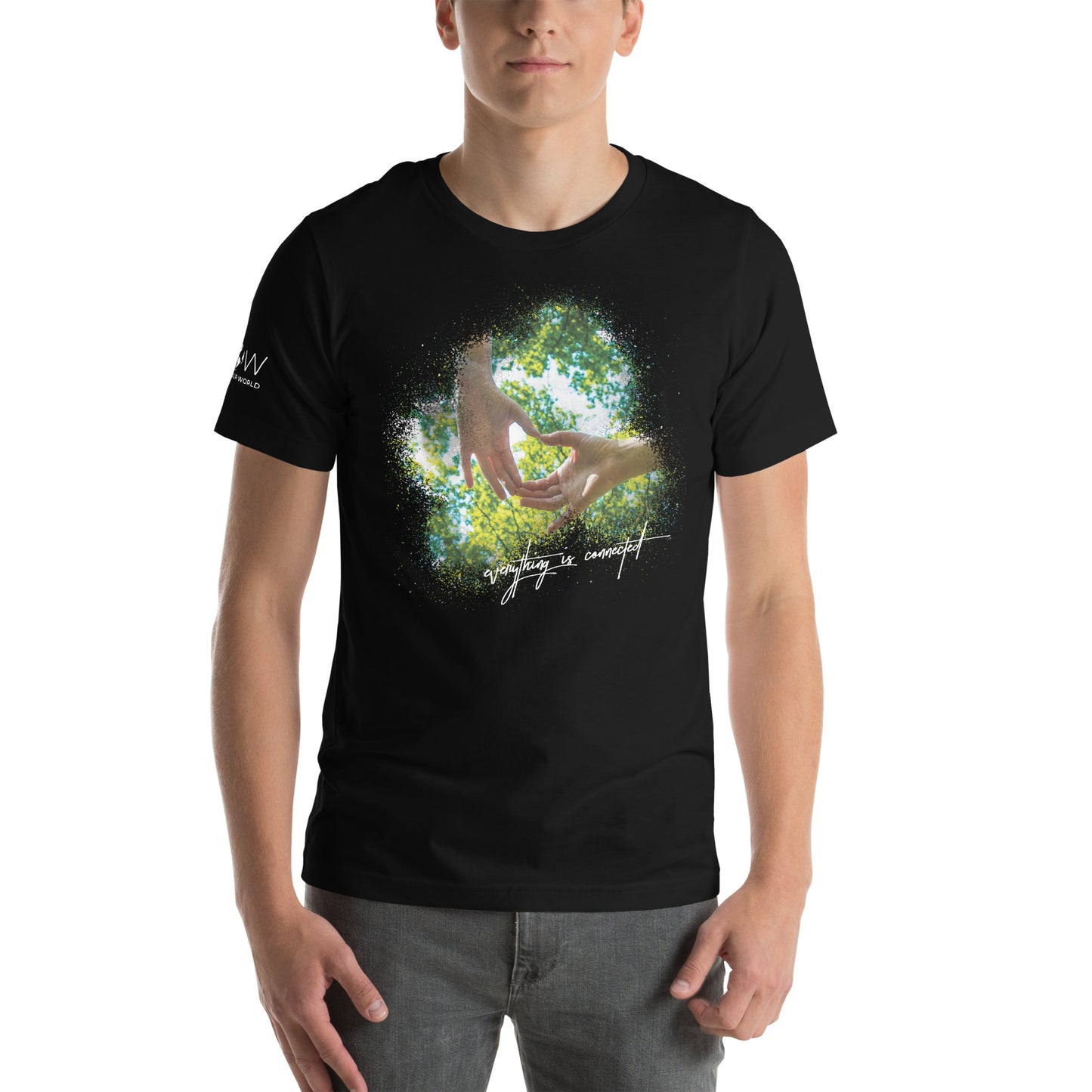 "Everything is Connected" Men's Motivational Black T-Shirt