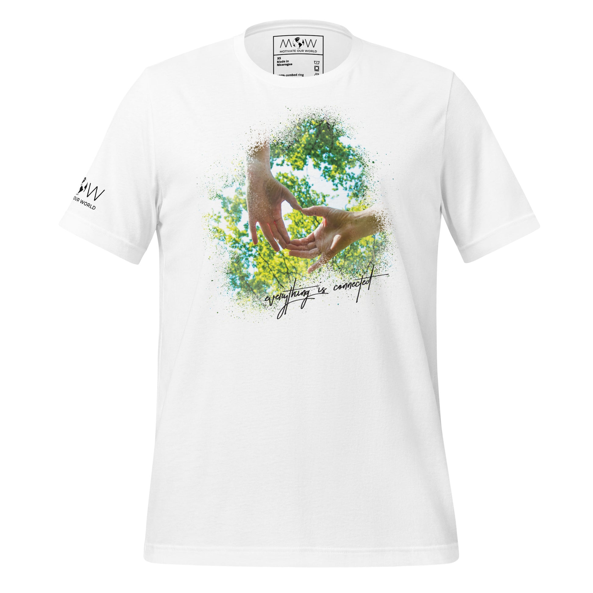 "Everything is Connected" Men's Motivational White T-Shirt