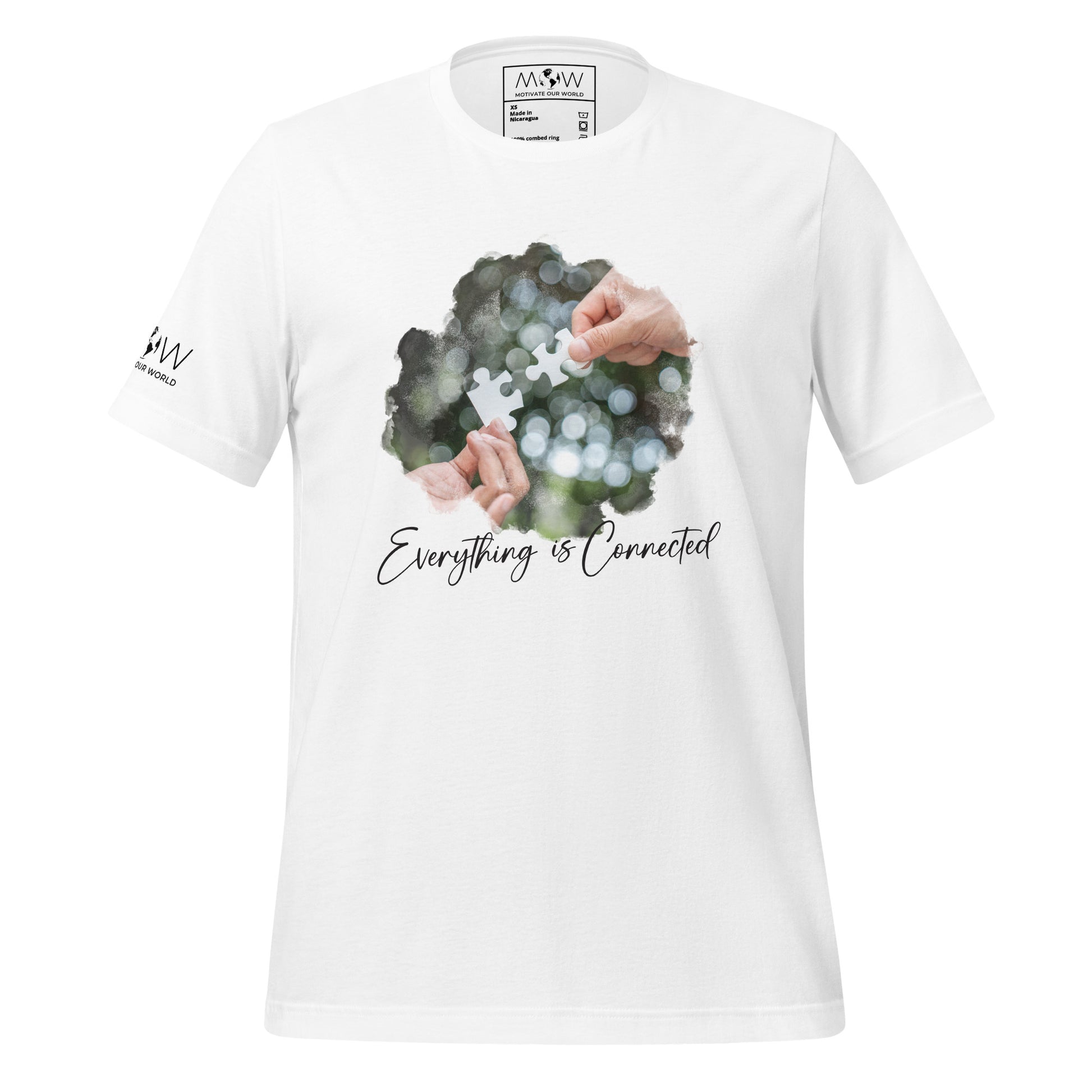 "Everything is Connected" Men's Motivational White T-Shirt