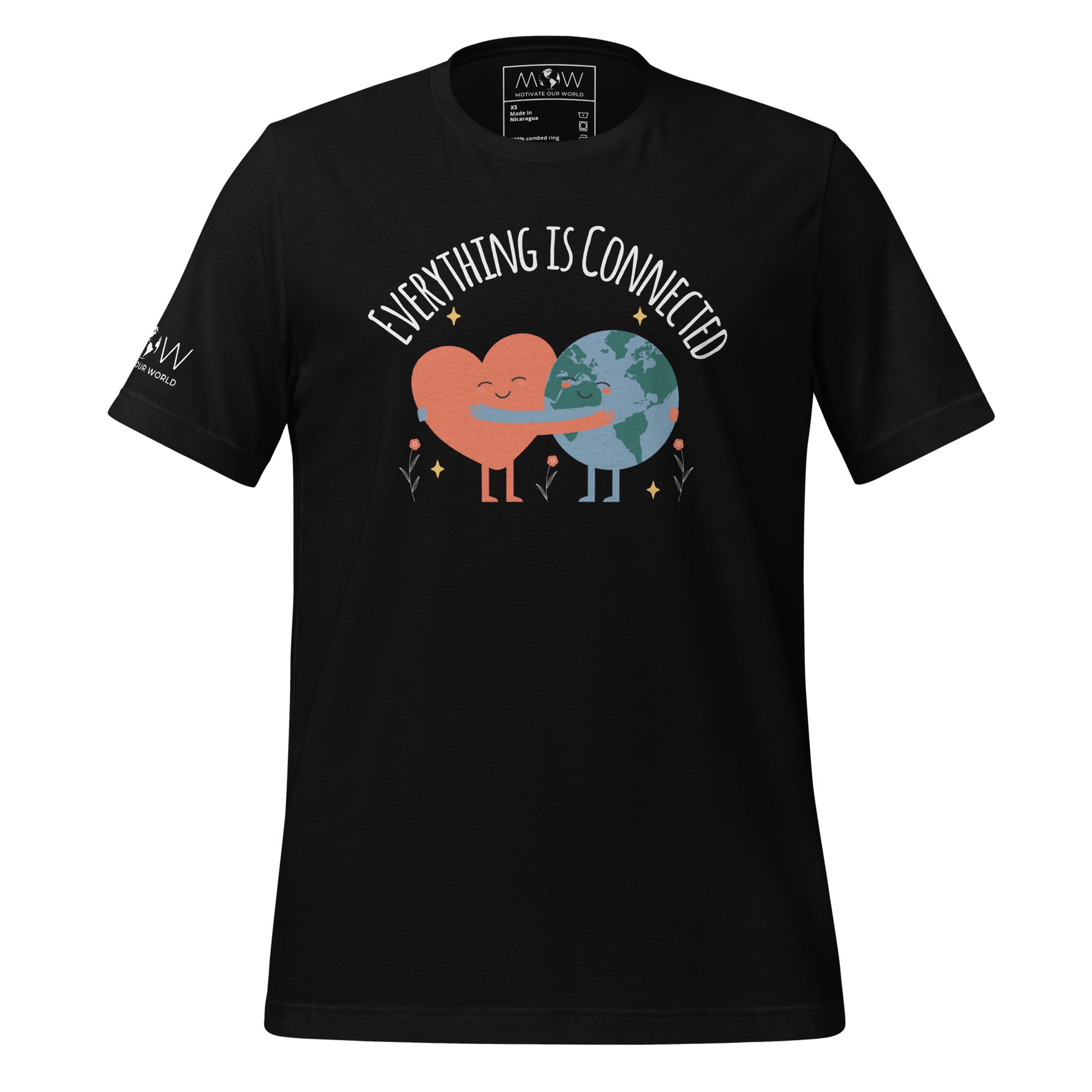"Everything is Connected" Men's Motivational Black T-Shirt