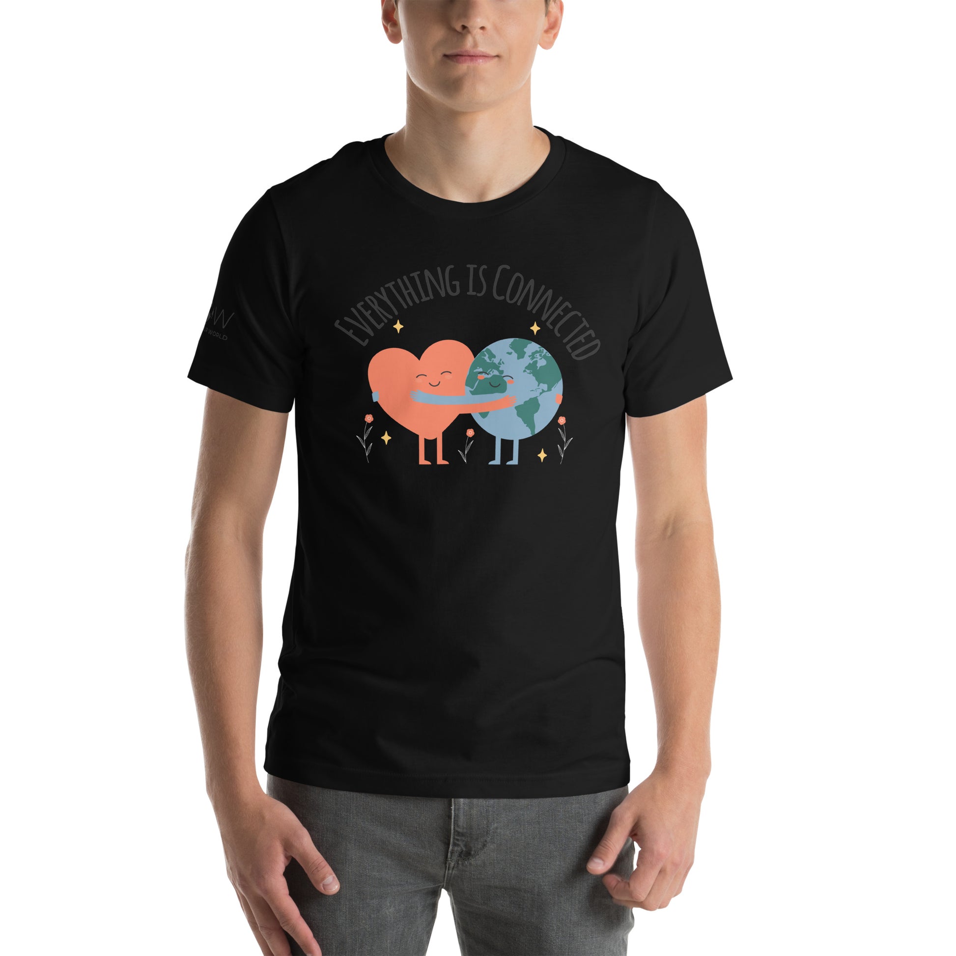 "Everything is Connected" Men's Motivational Black T-Shirt