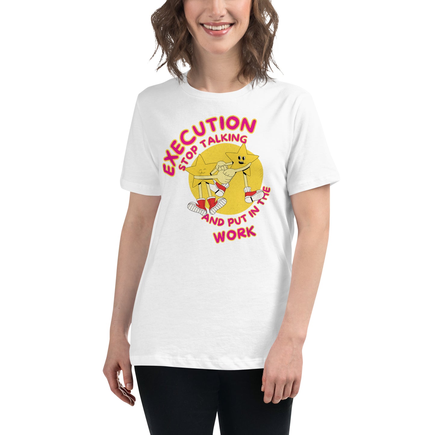 Execution VI White Motivational Women’s T-Shirt Lifestyle