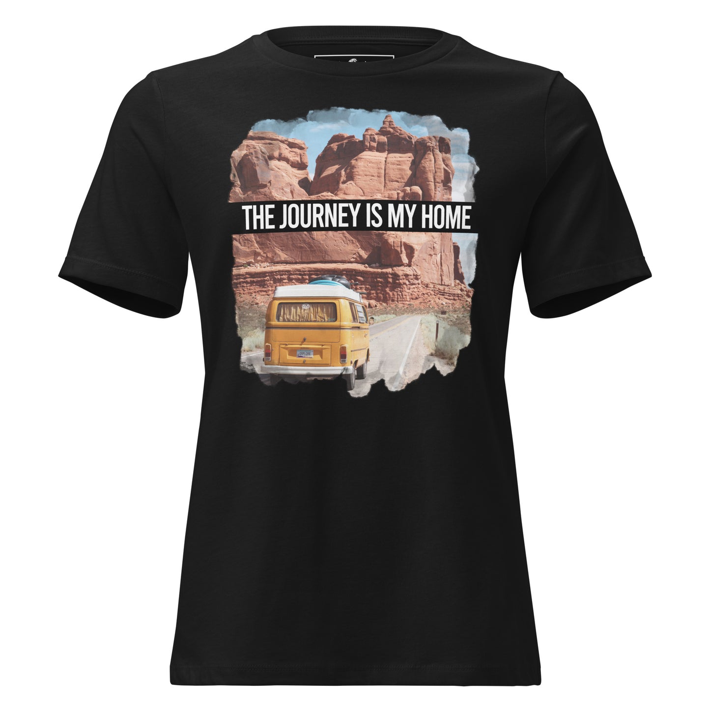 Explore More (Desert Road Trip Design) Black Motivational Women’s T-Shirt