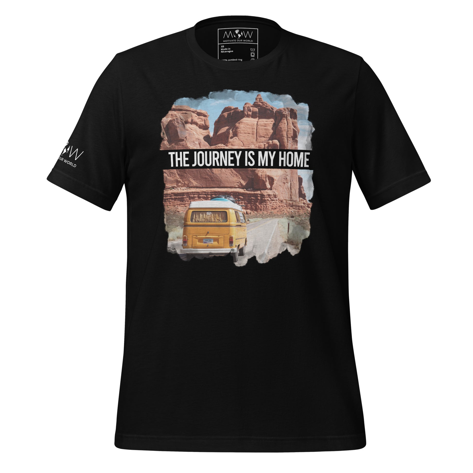 Explore More (Desert Road Trip Design) Men's Motivational Black T-Shirt