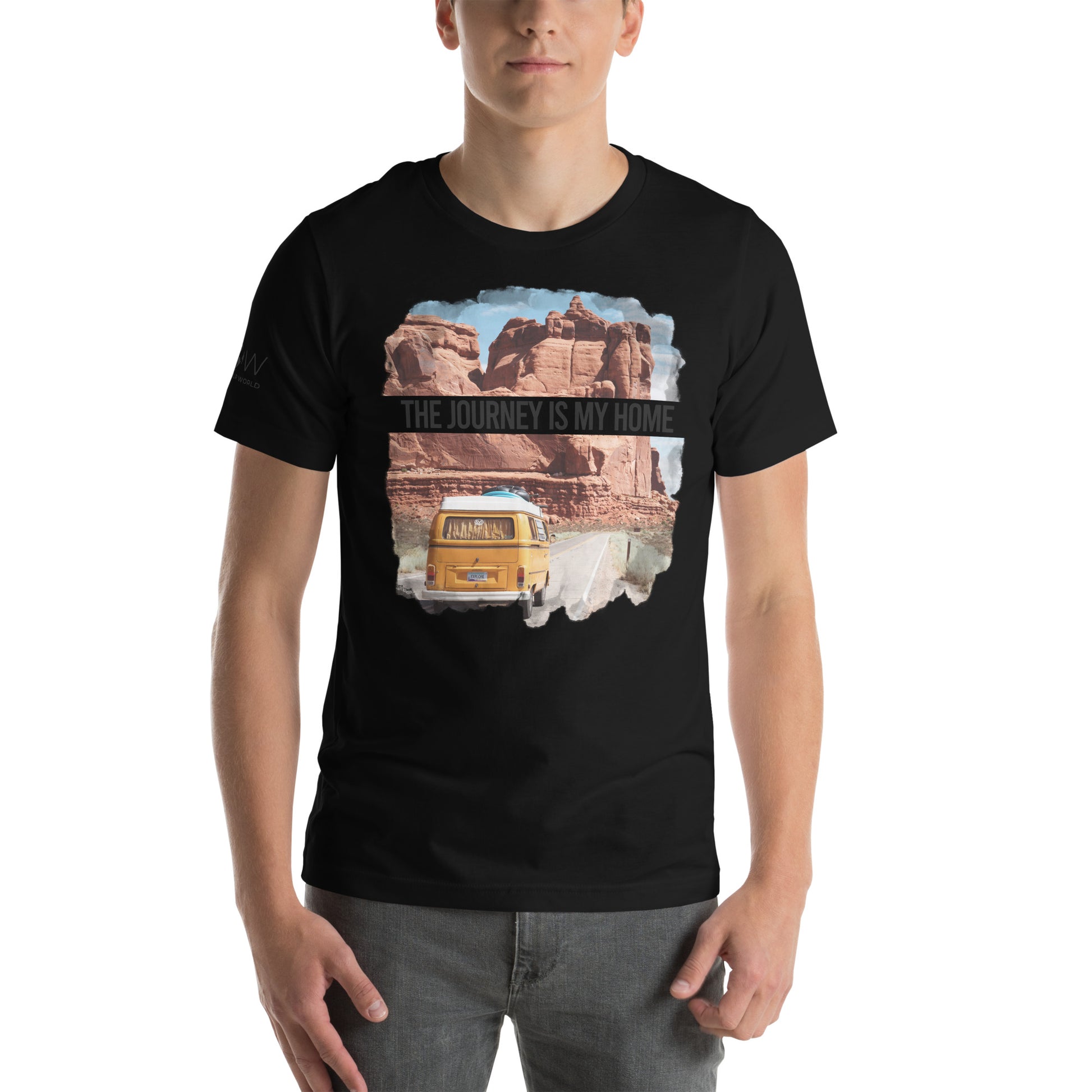 Explore More (Desert Road Trip Design) Men's Motivational Black T-Shirt