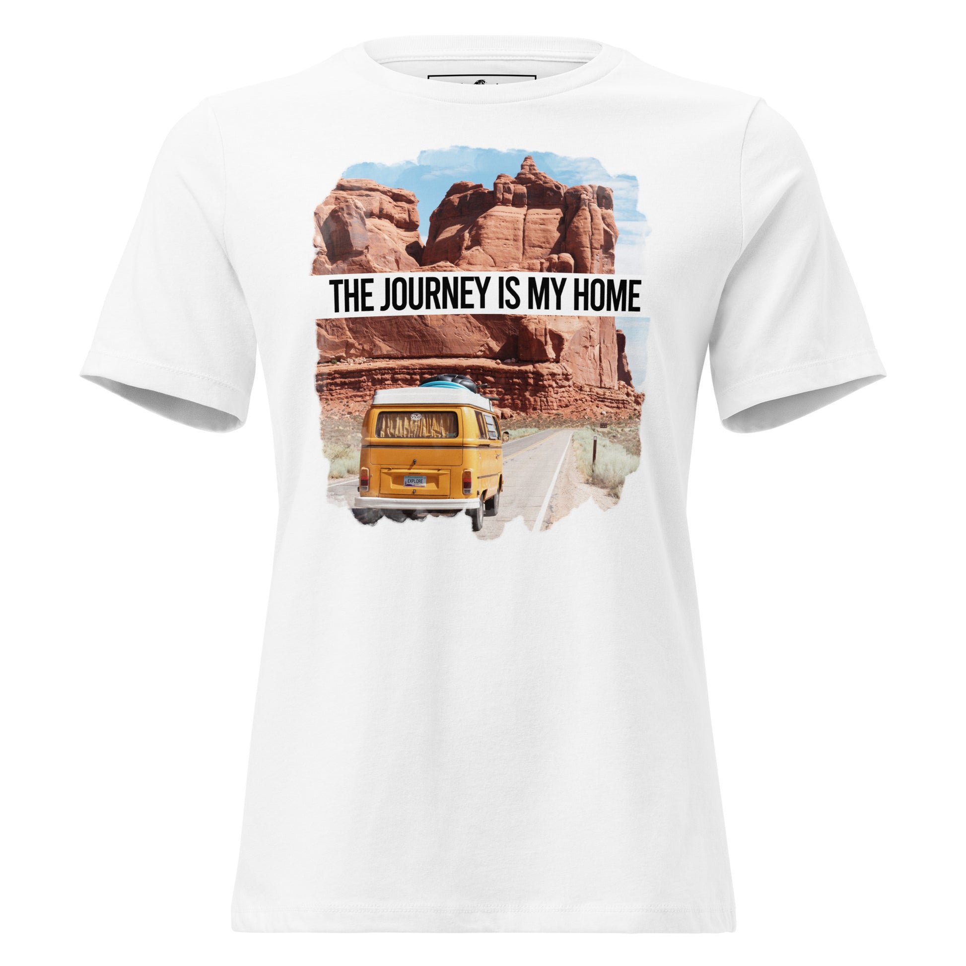 Explore More (Desert Road Trip Design) White Motivational Women’s T-Shirt