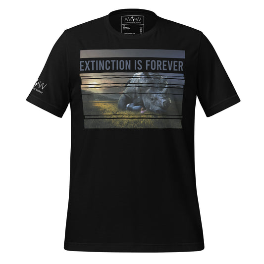 Extinction Is Forever - Crying Rhino Black Motivational Men's T-Shirt