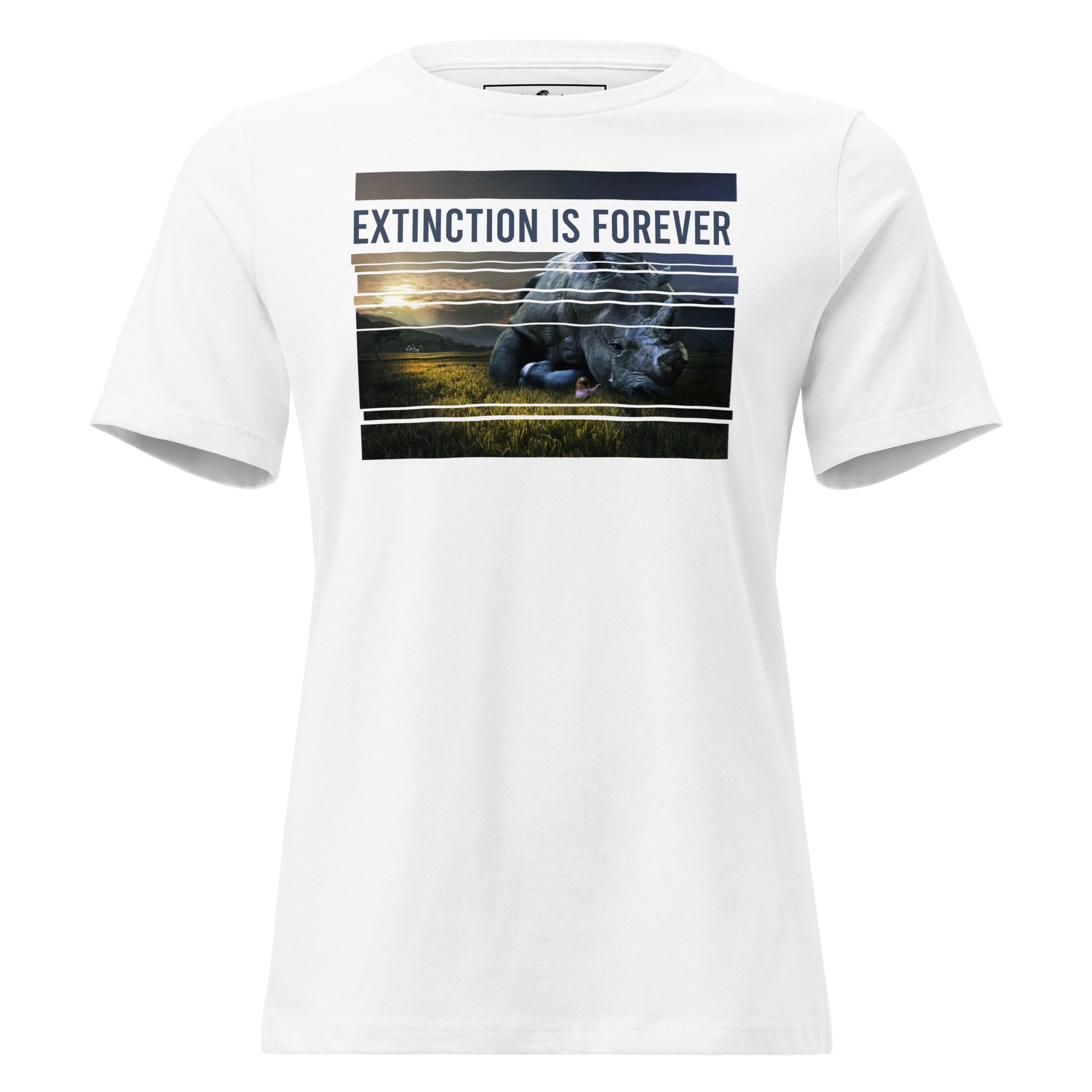 Extinction Is Forever - Crying Rhino White Motivational Women’s T-Shirt