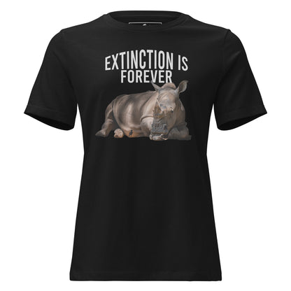 Extinction Is Forever - Rhino Black Motivational Women’s T-Shirt