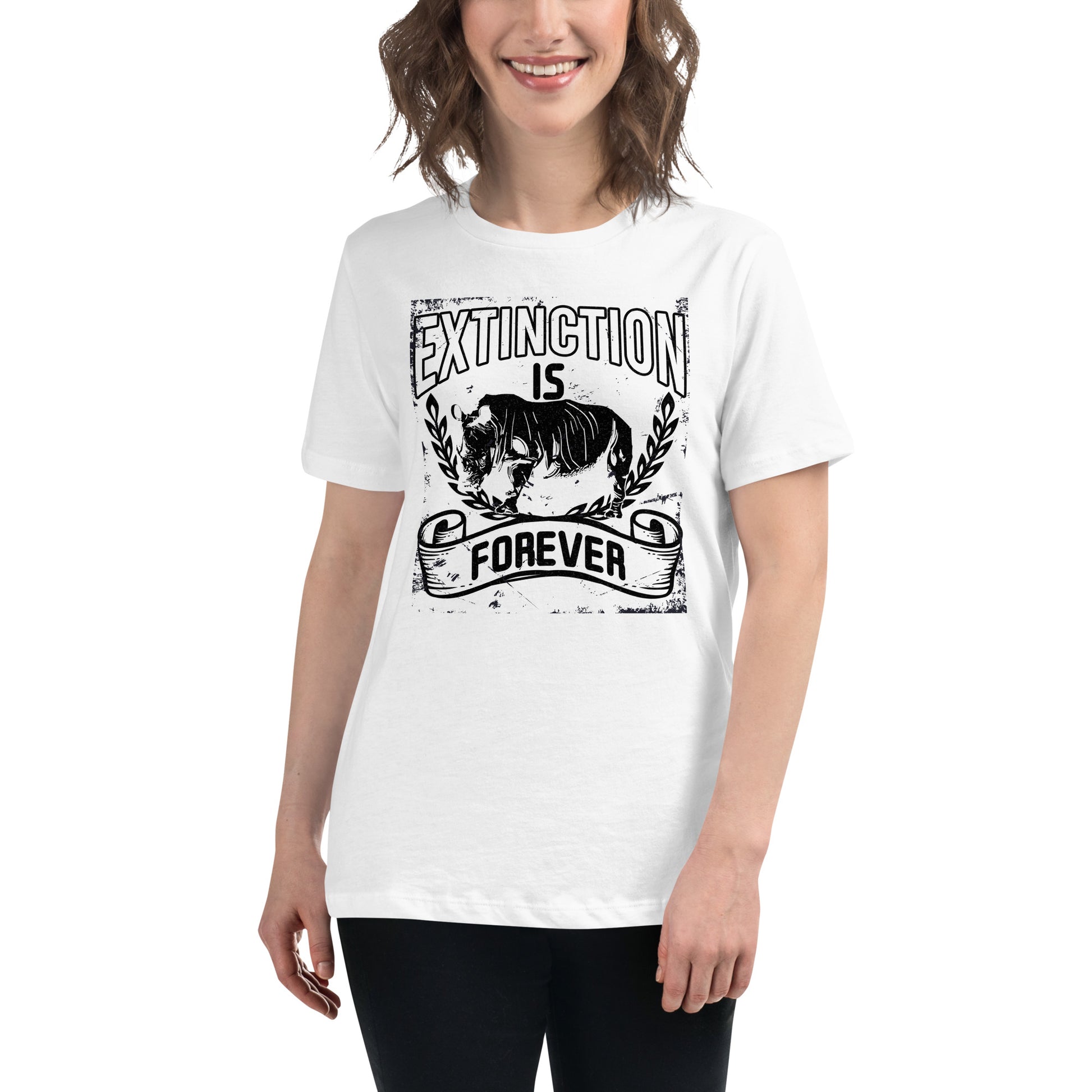 Extinction Is Forever White Motivational Women’s T-Shirt Lifestyle