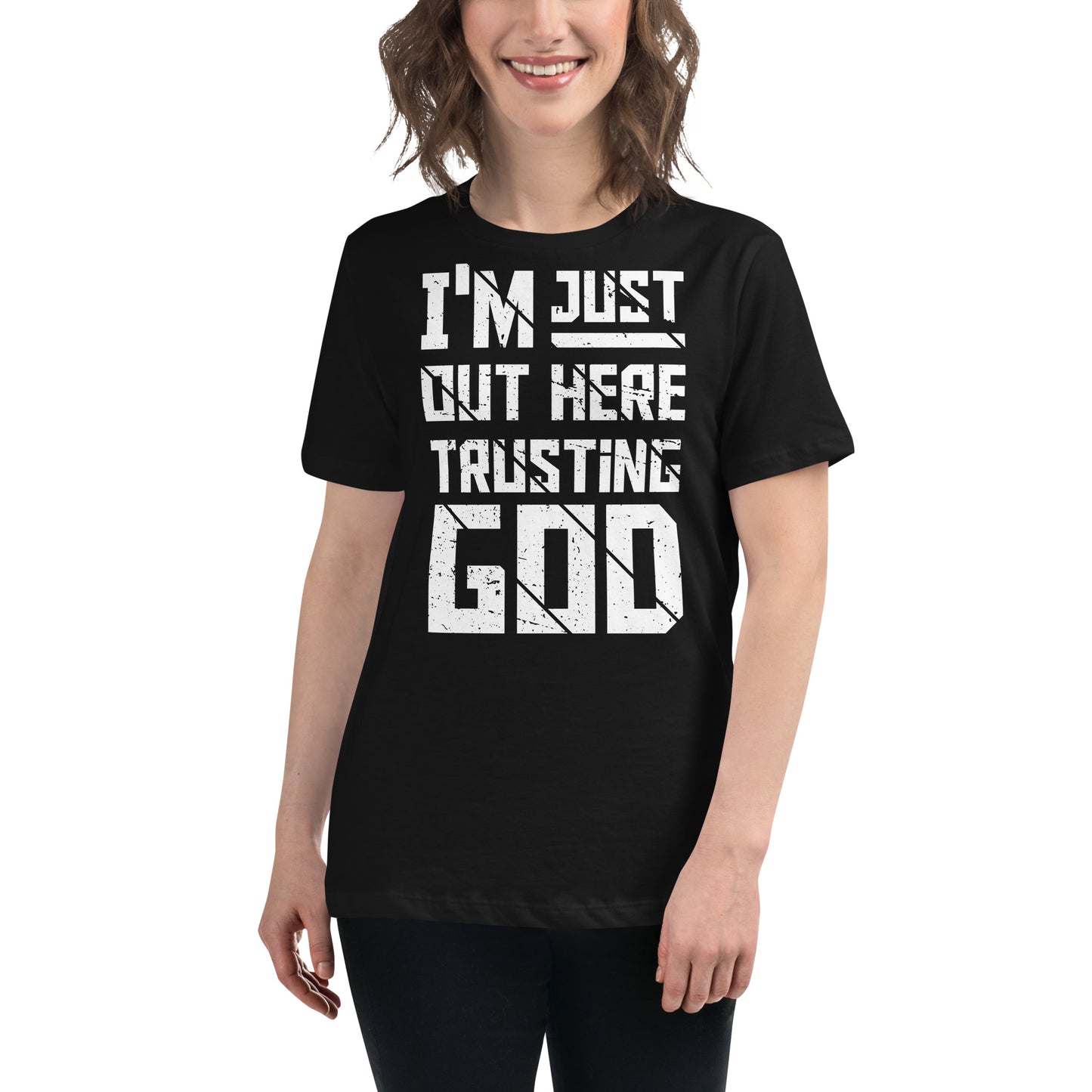 Faith Can Move Mountains - Black Motivational Women’s T-Shirt Lifestyle