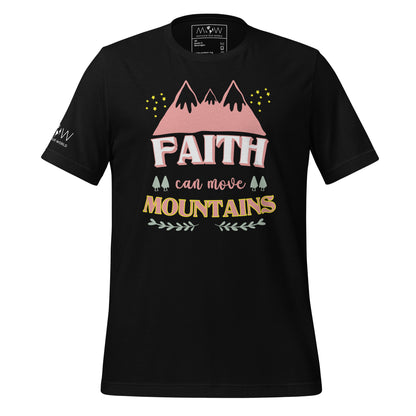 Faith Can Move Mountains Men's Motivational Black T-Shirt