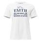 Faith Can Move Mountains Night Sky White Motivational Women’s T-Shirt