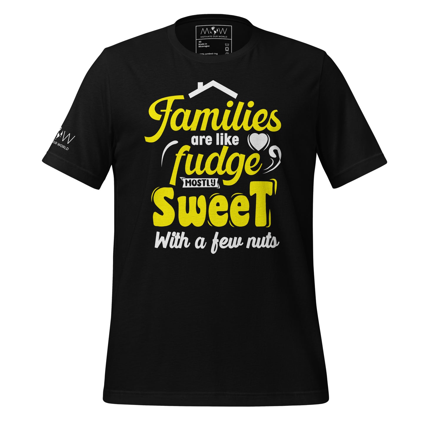 Families Are Like Fudge Mostly Sweet With Black Motivational Men's T-Shirt