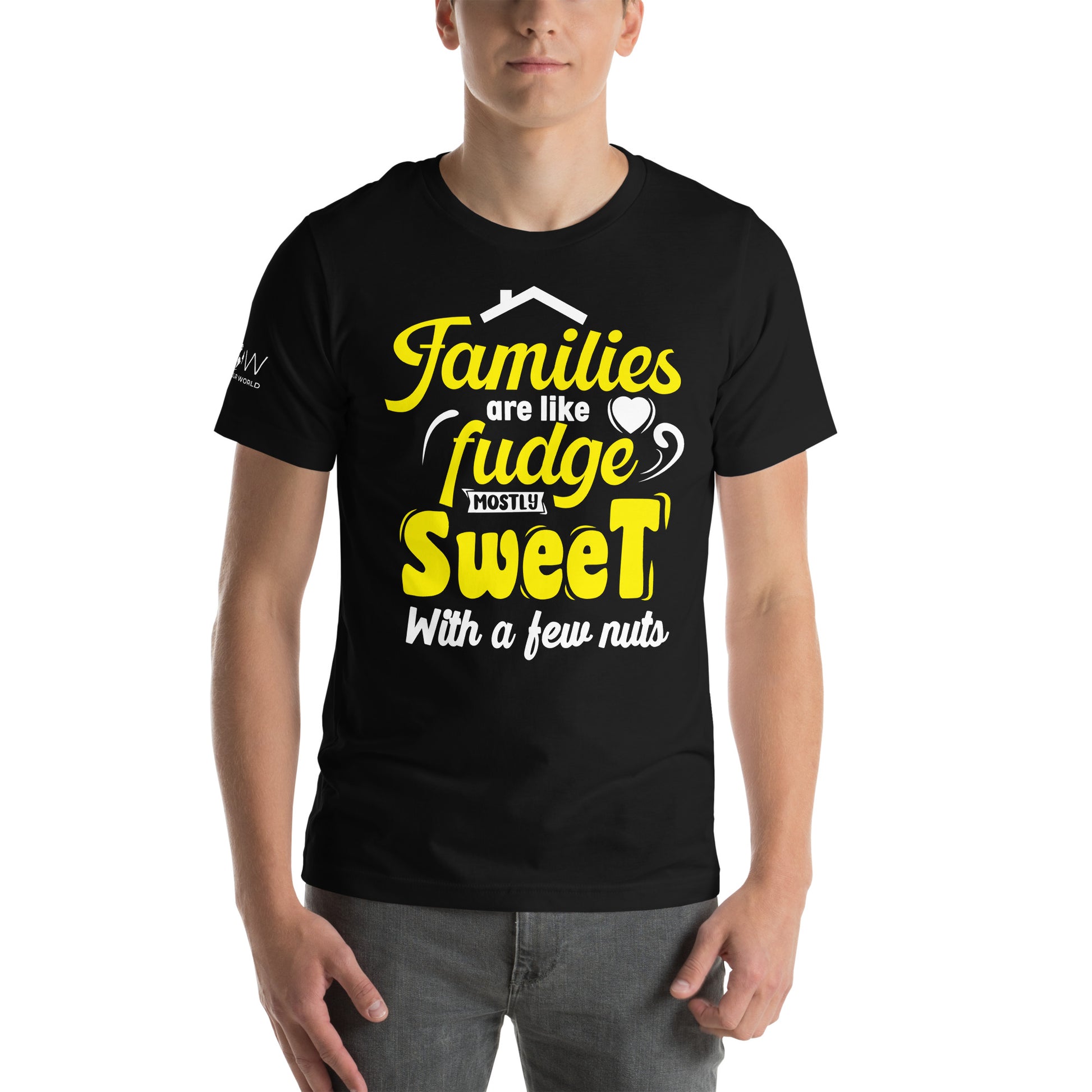 Families Are Like Fudge Mostly Sweet With Black Motivational Men's T-Shirt Lifestyle