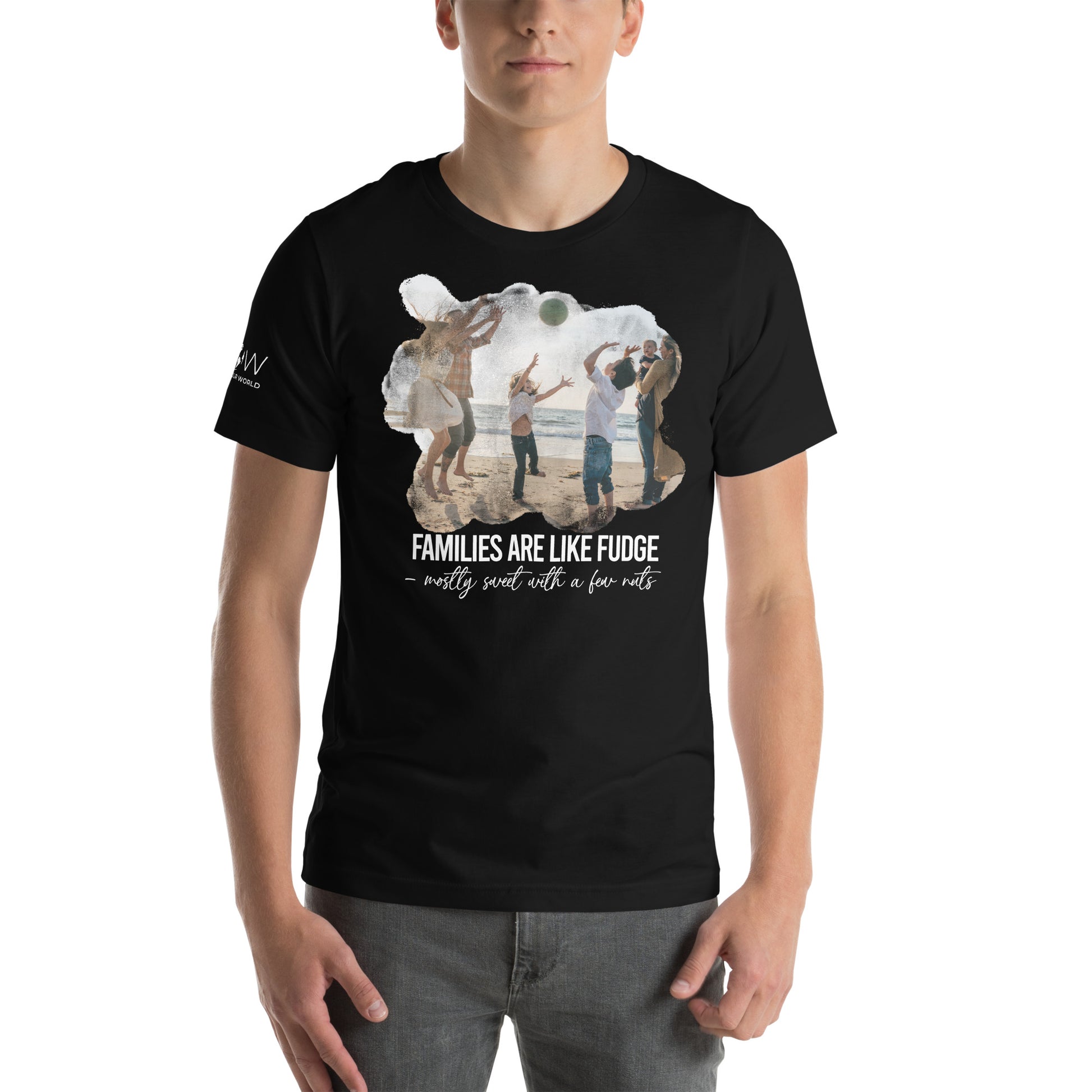 Families Are Like Fudge Sweet With A Few Nuts Black Motivational Men's T-Shirt