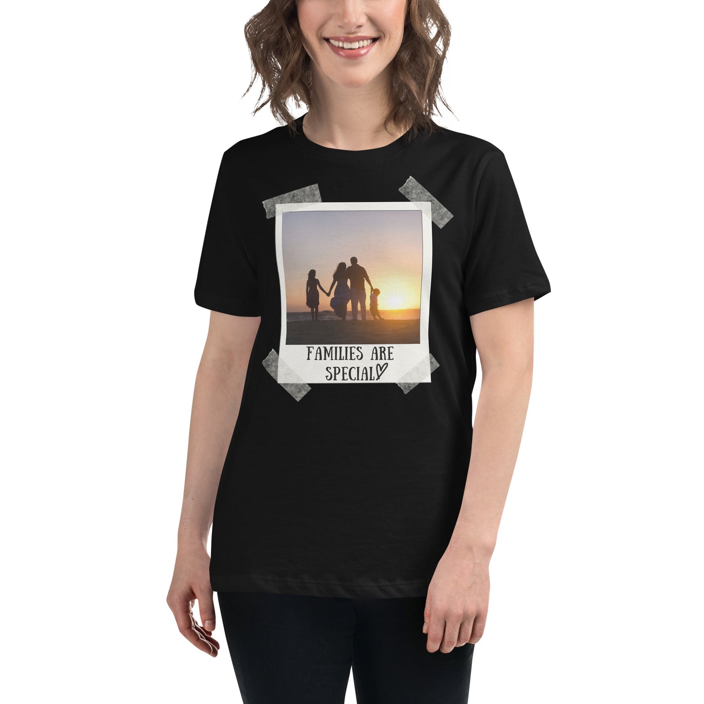 Families Are Special - Sunset Photo Black Motivational Women’s T-Shirt Lifestyle