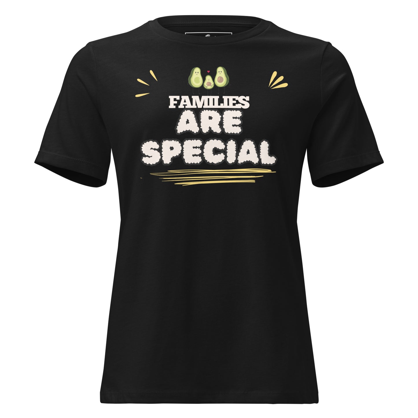 Families Are Special Avocado Black Motivational Women’s T-Shirt