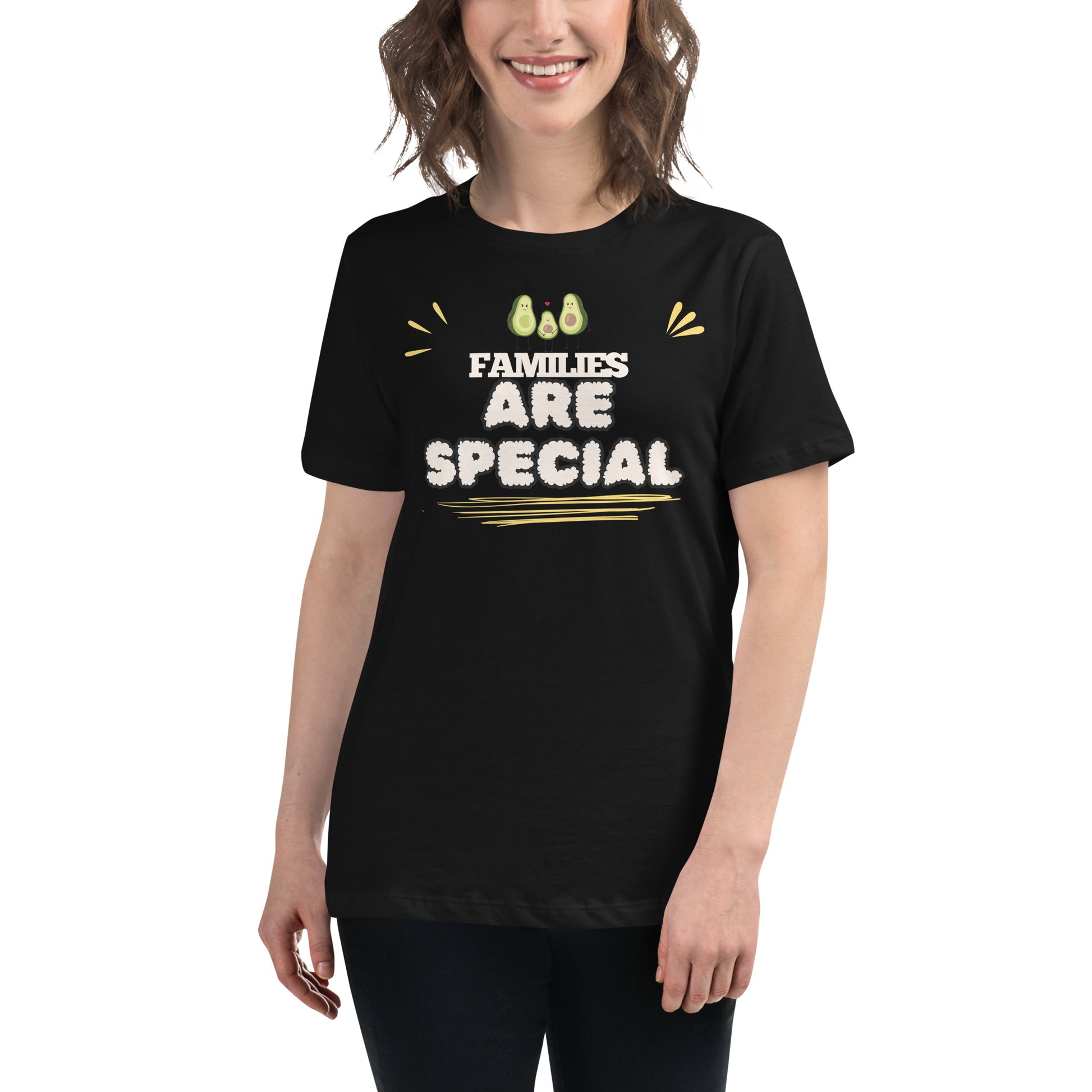 Families Are Special Avocado Black Motivational Women’s T-Shirt Lifestyle