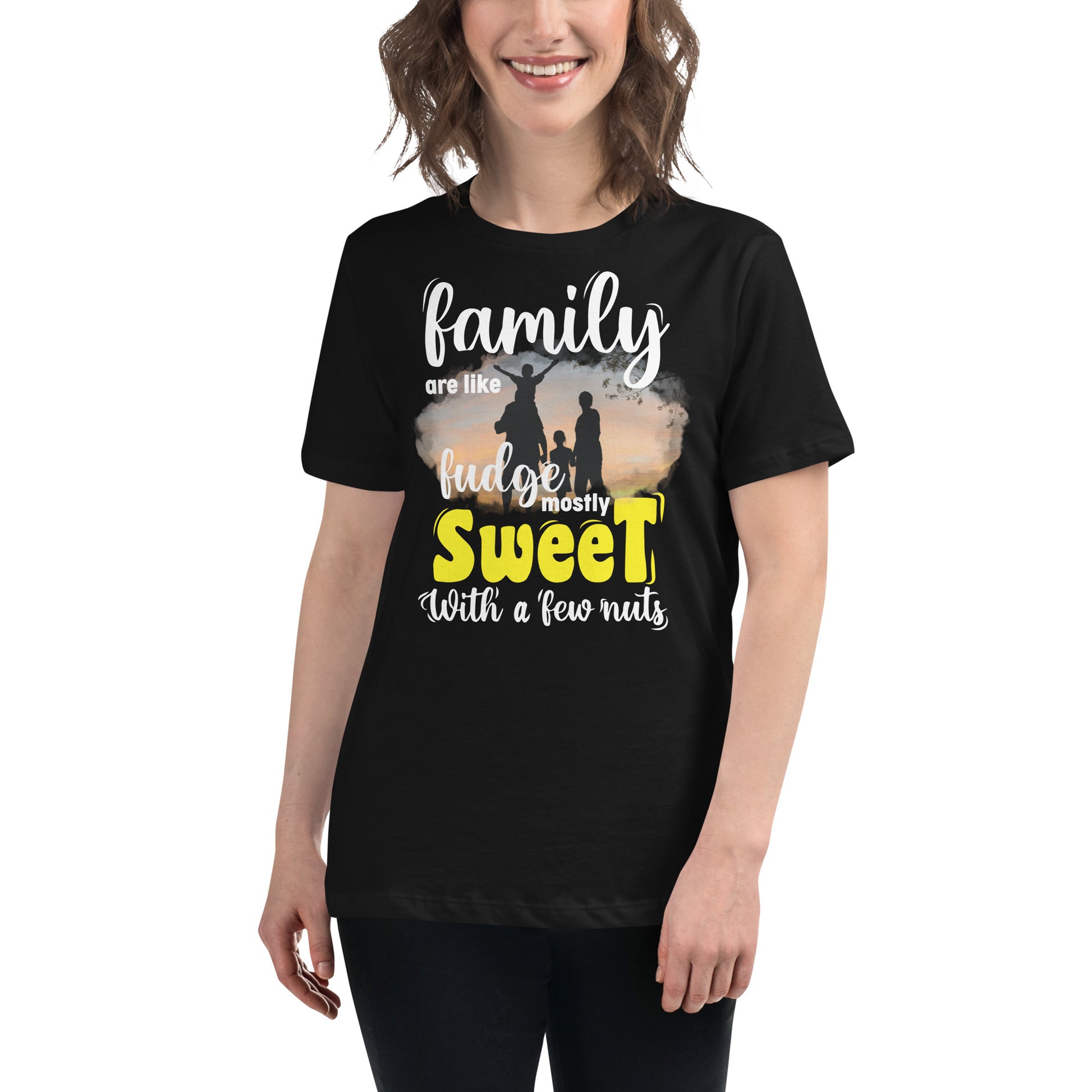 Family Are Like Fudge Black Motivational Women’s T-Shirt Lifestyle