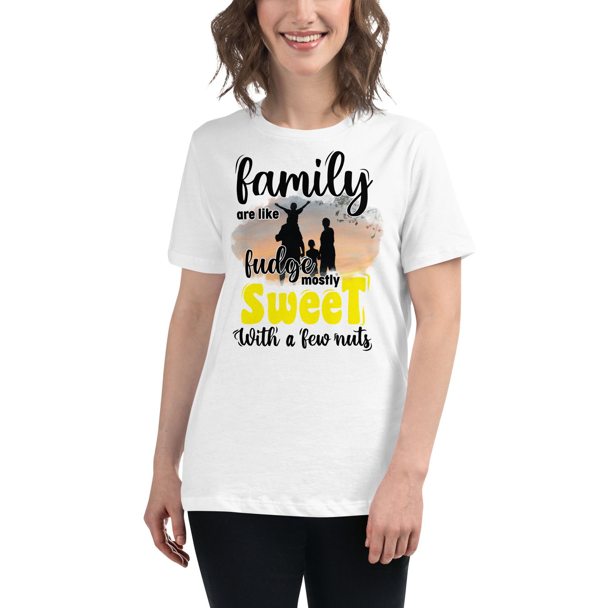 Family Are Like Fudge White Motivational Women’s T-Shirt Lifestyle