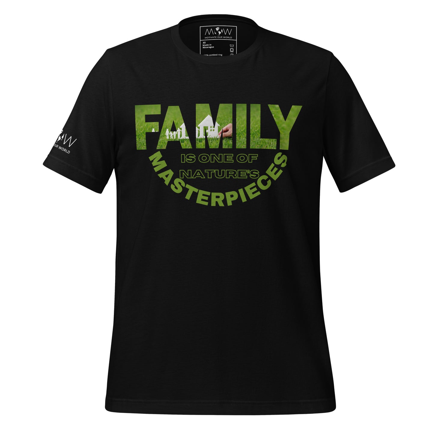 Family Is Nature's Masterpiece Black Motivational Men's T-Shirt