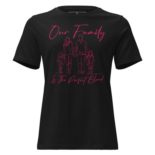 Family Is The Perfect Blend Black Motivational Women’s T-Shirt