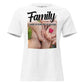Family Is Where Life Begins – Heart in Hand Edition White Motivational Women’s T-Shirt