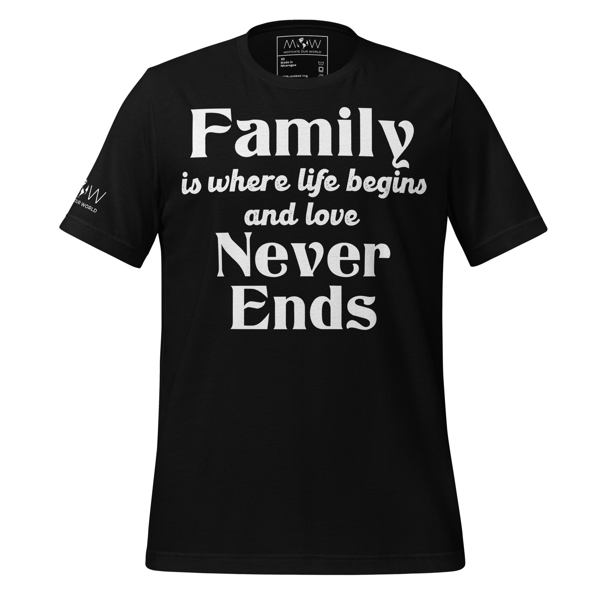 Family Is Where Life Begins – Timeless Bold Edition Black Motivational Men's T-Shirt