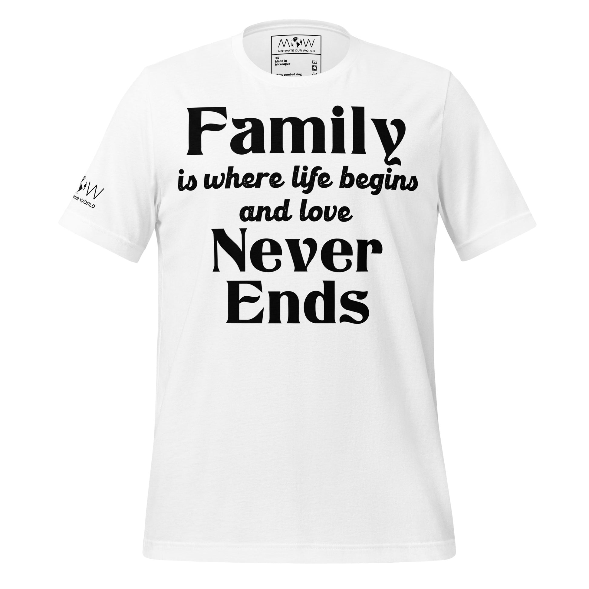 Family Is Where Life Begins – Timeless Bold Edition White Motivational Men's T-Shirt
