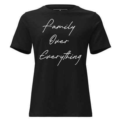 Family Over Everything Black Motivational Women’s T-Shirt