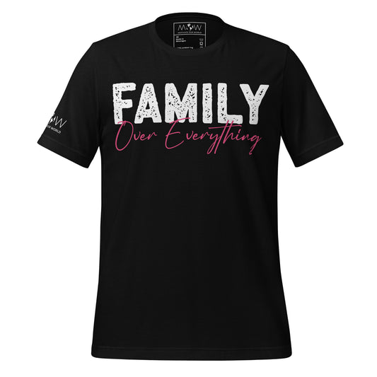 Family Over Everything Bold Black Motivational Men's T-Shirt