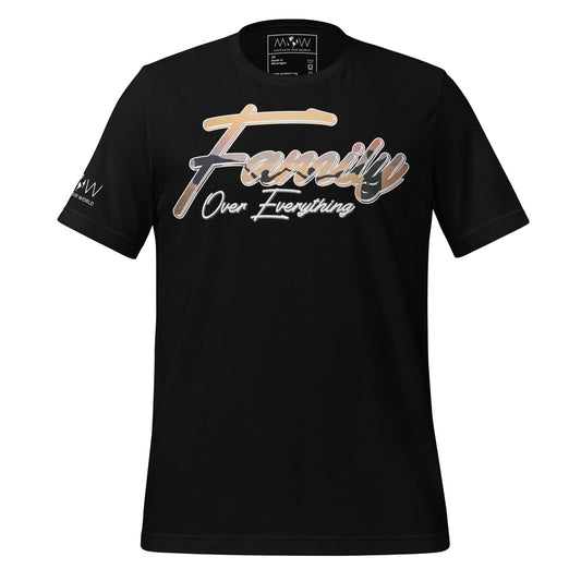 Family Over Everything – Sunset Silhouette Black Motivational Men's T-Shirt