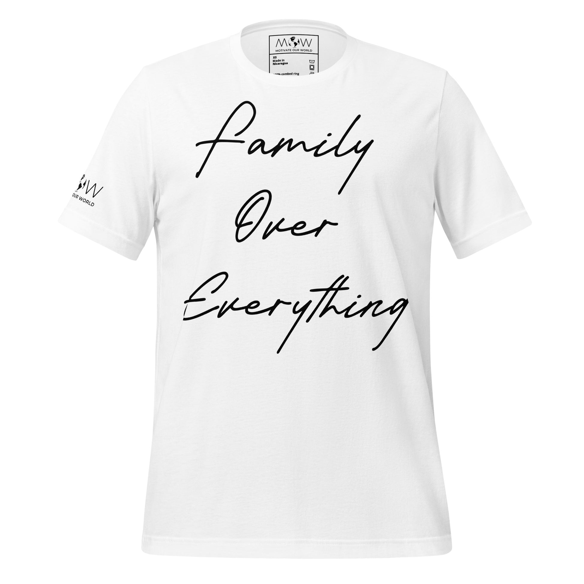 Family Over Everything White Motivational Men's T-Shirt