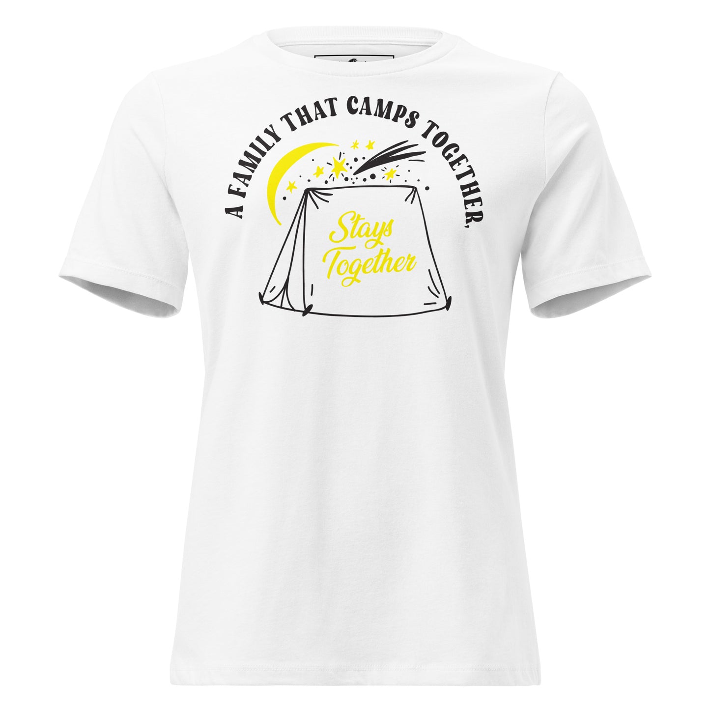 Family That Camps Together Stays Together White Motivational Women’s T-Shirt