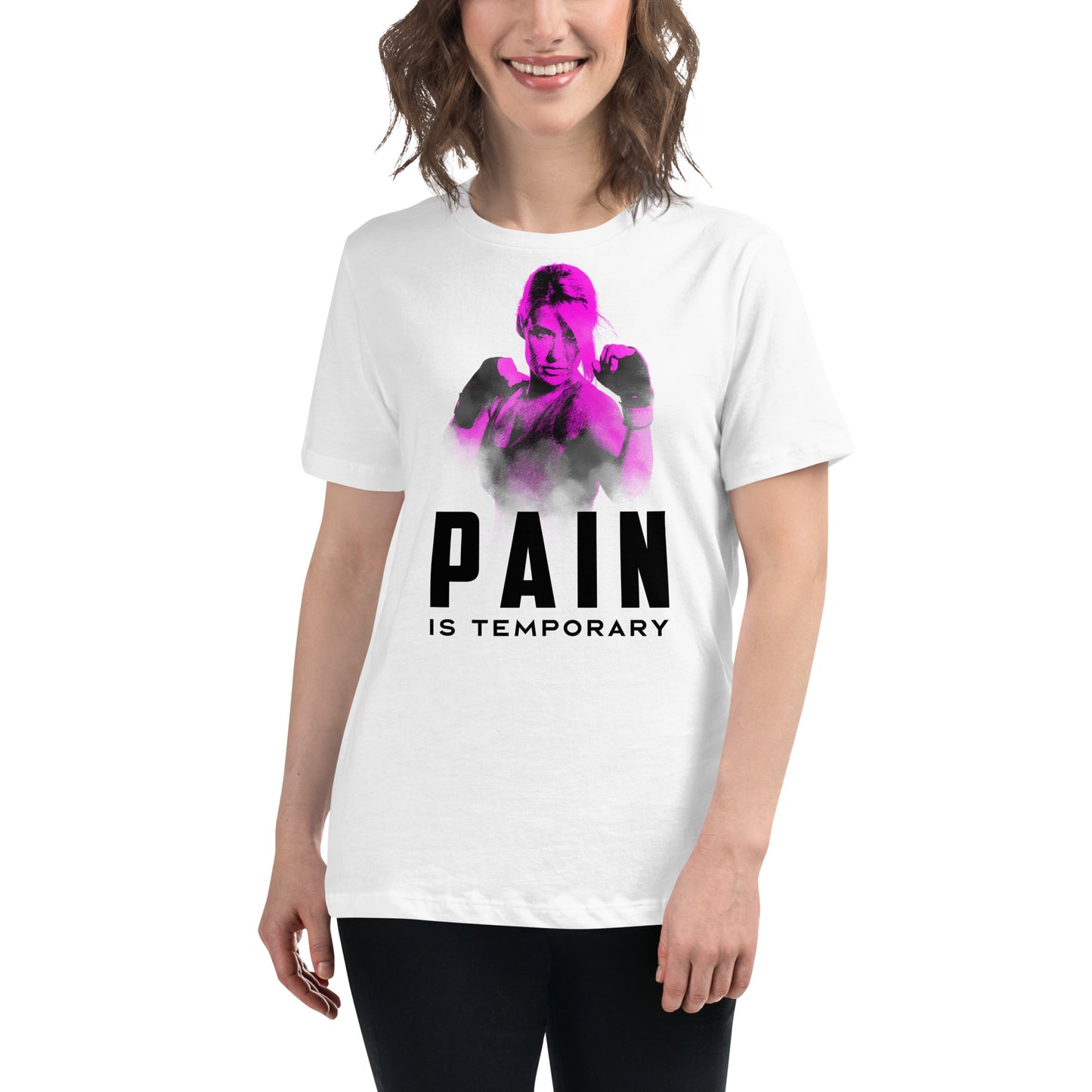 Fight Mode White Motivational Women’s T-Shirt Lifestyle