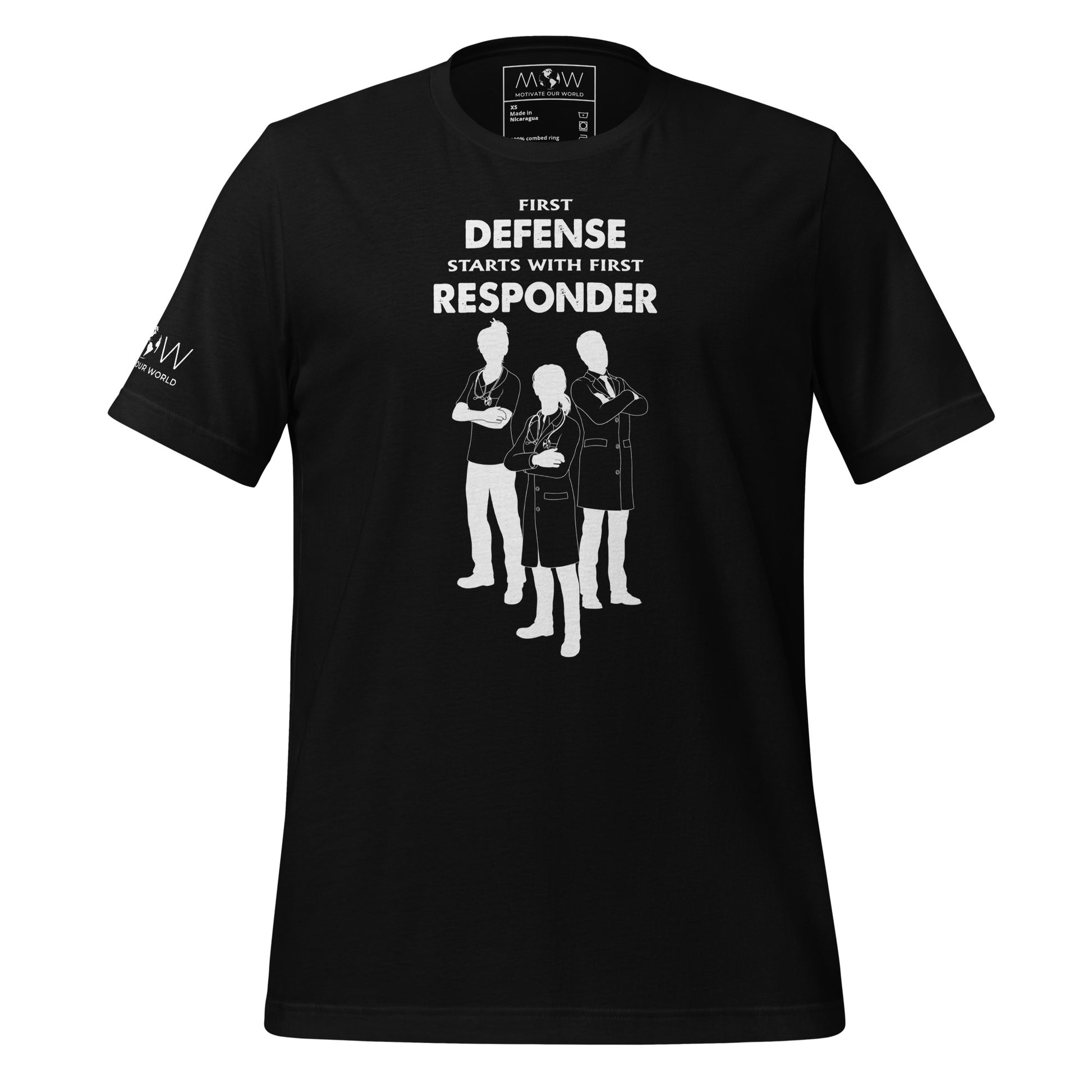 First Defense Black Motivational Men's T-Shirt