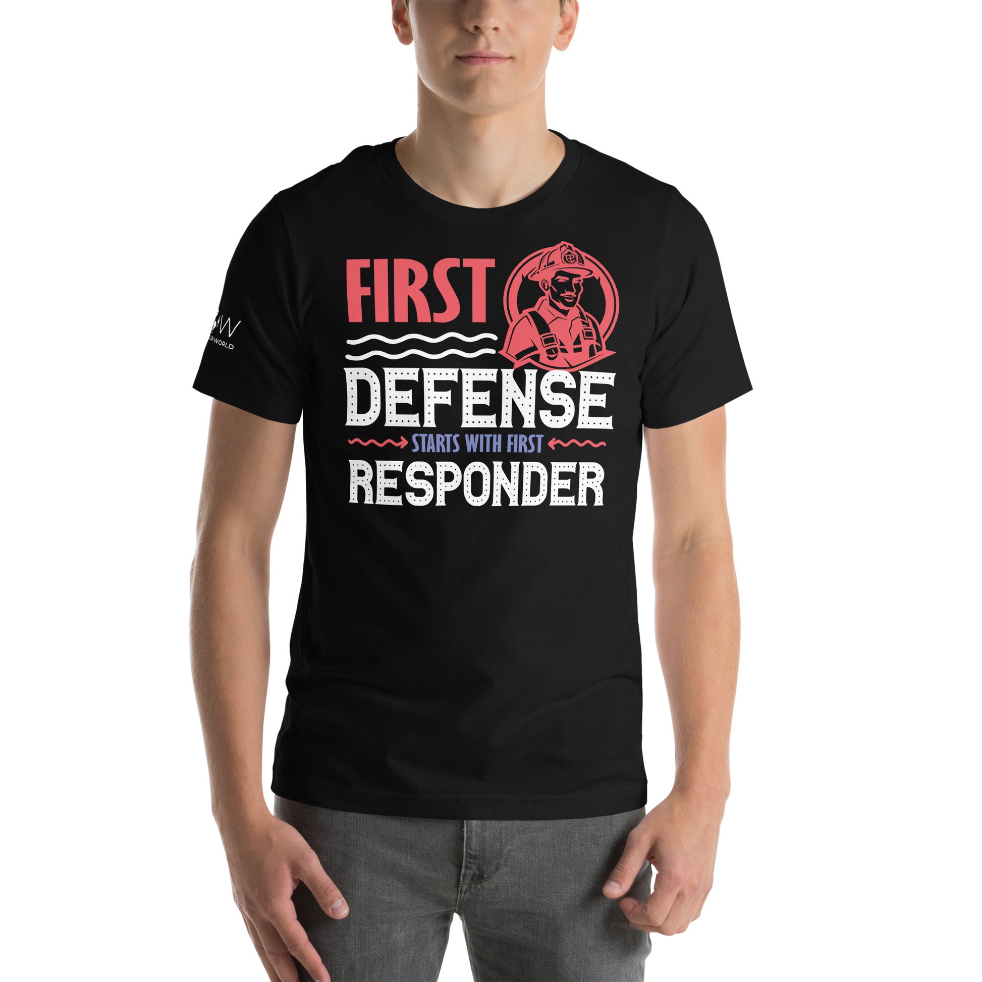 First Defense Starts Black Motivational Men's T-Shirt